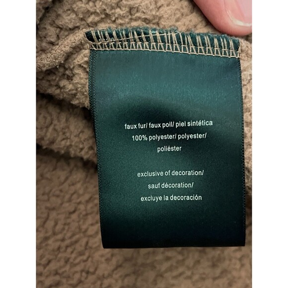 Tommy Hilfiger Faux Fur Sherpa Quarter Zip Pullover Hoodie Womens Large XL - Picture 6 of 7